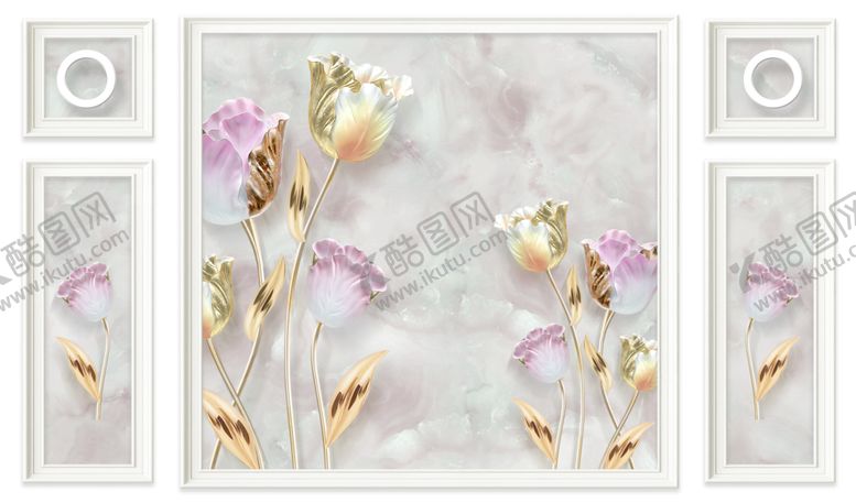 编号：20430206232253425919【酷图网】源文件下载-花卉背景墙
