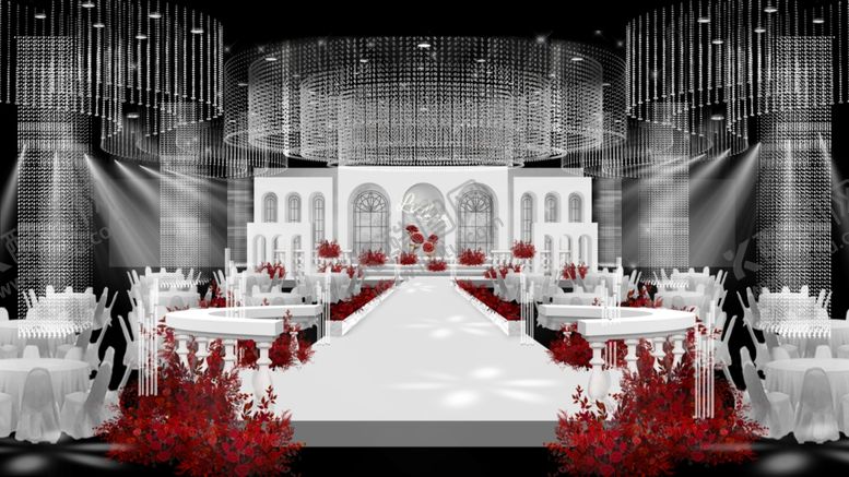 编号：42677010060414526238【酷图网】源文件下载-红白色婚礼