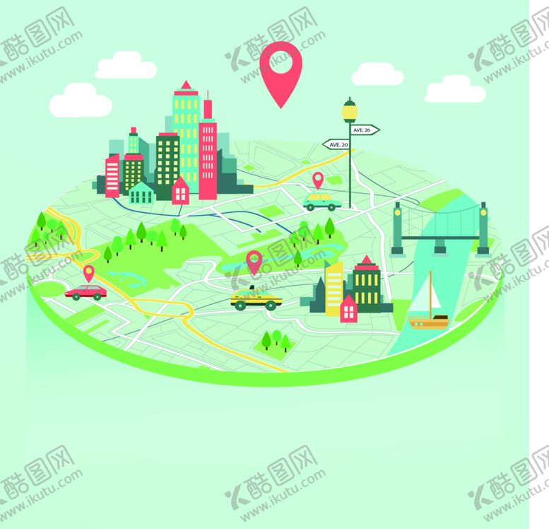 编号：48291310021409358519【酷图网】源文件下载-扁平化城市