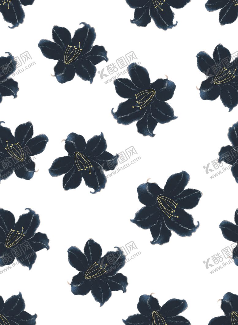 编号：19085309251758187491【酷图网】源文件下载-白底蓝花大花布匹