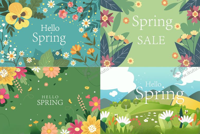 编号：16555504051248554781【酷图网】源文件下载-春季主题插画设计素材