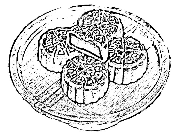 编号：57587011232359405953【酷图网】源文件下载-月饼线描