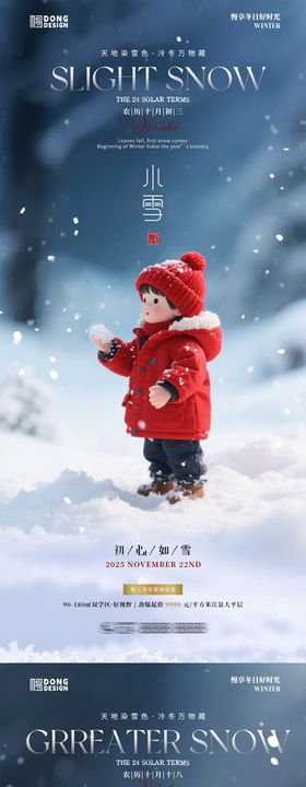 小雪大雪微缩海报