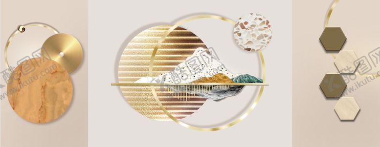 编号：88381911250029314363【酷图网】源文件下载-几何金属风时尚饰品展示