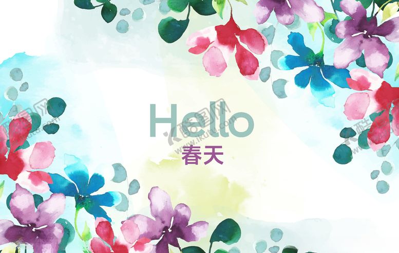 编号：60542410211520457039【酷图网】源文件下载-你好春天多彩背景