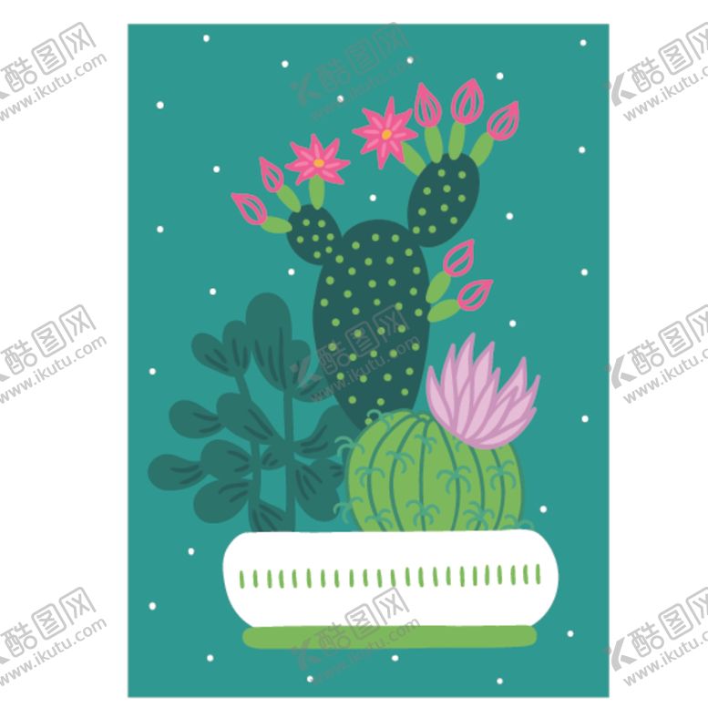 编号：49972010092104072488【酷图网】源文件下载-小清新仙人掌绘画图案