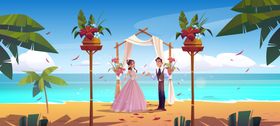 婚礼女孩手绘插画女性