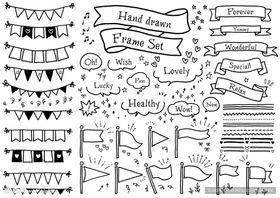 手绘派对装饰元素集合