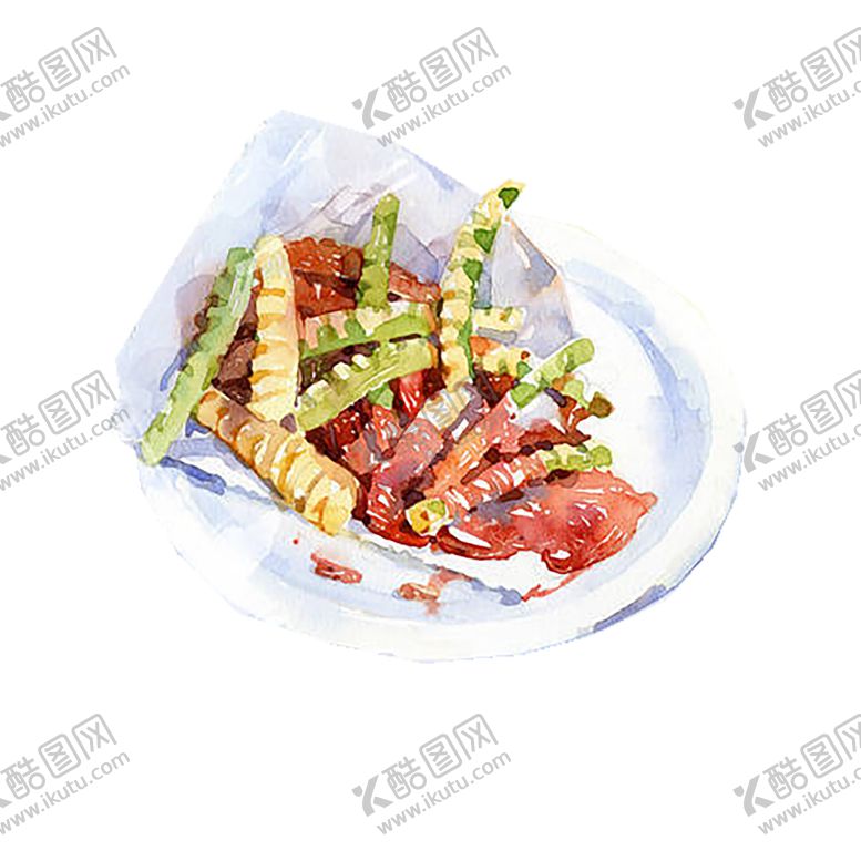 编号：98419505030758094002【酷图网】源文件下载-手绘辣炒豇豆