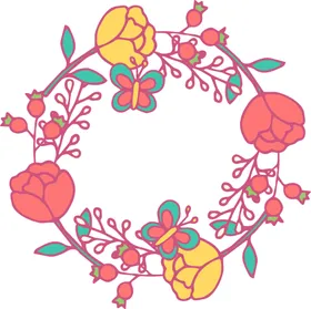 花朵标签免抠图环留言框边框png