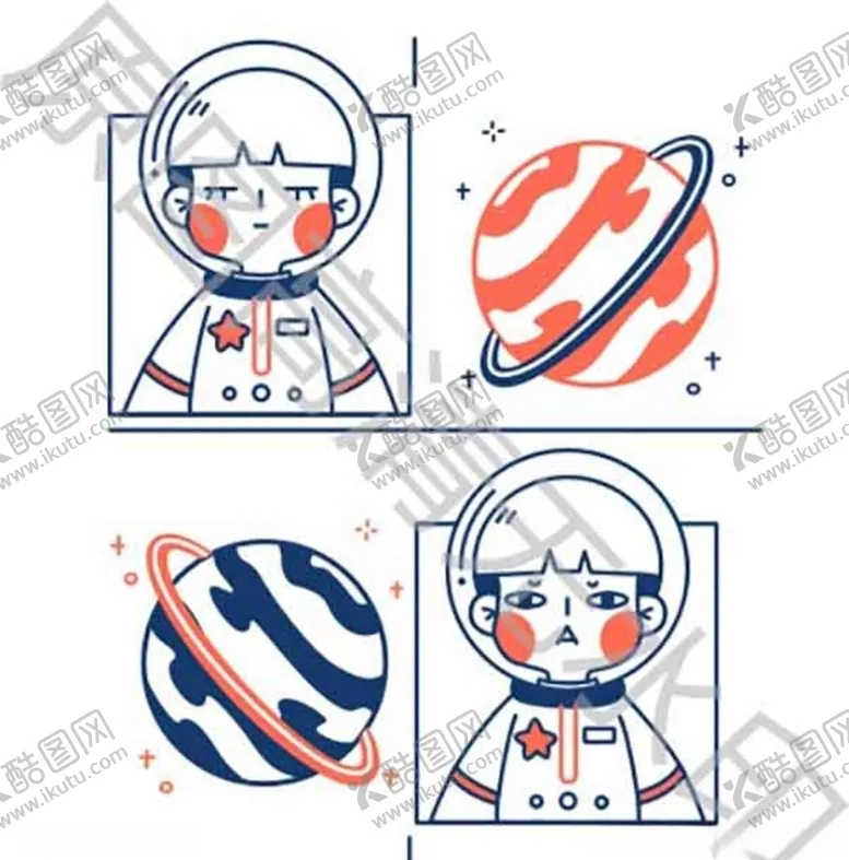 编号：78723904170204127011【酷图网】源文件下载-矢量宇航员班服印花图案设计