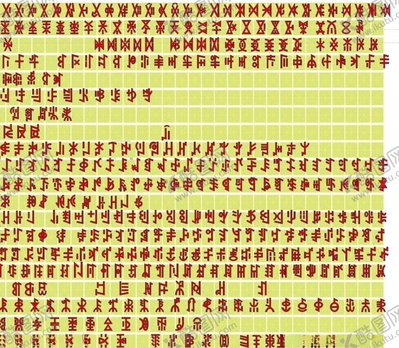 编号：68312307121920245026【酷图网】源文件下载-彝文字库