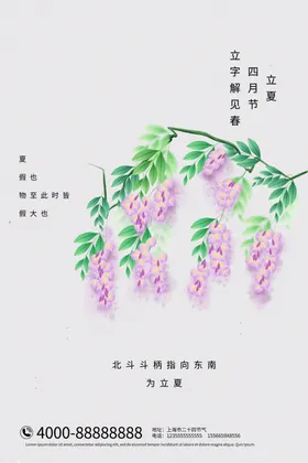立夏海报至宣传朋友圈传统节气