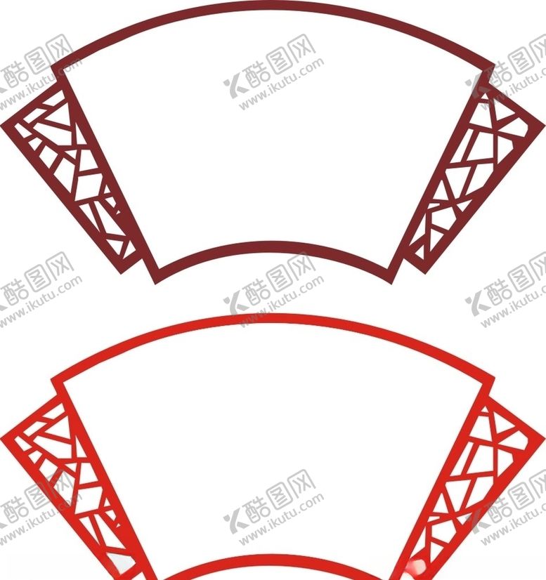 扇形中国风花格窗户