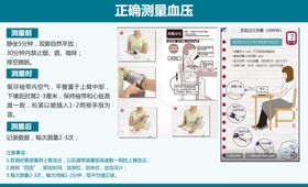 电子血压计正确测量步骤蓝边图片