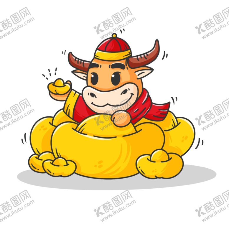 编号：91386309240529461112【酷图网】源文件下载-牛年快乐牛年插画牛年门贴