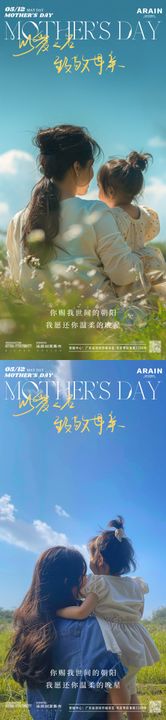 母亲节海报温馨系列房地产