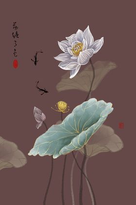 收回荷花装饰画