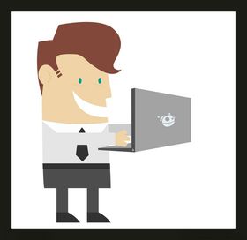 手绘商务人物办公办公士
