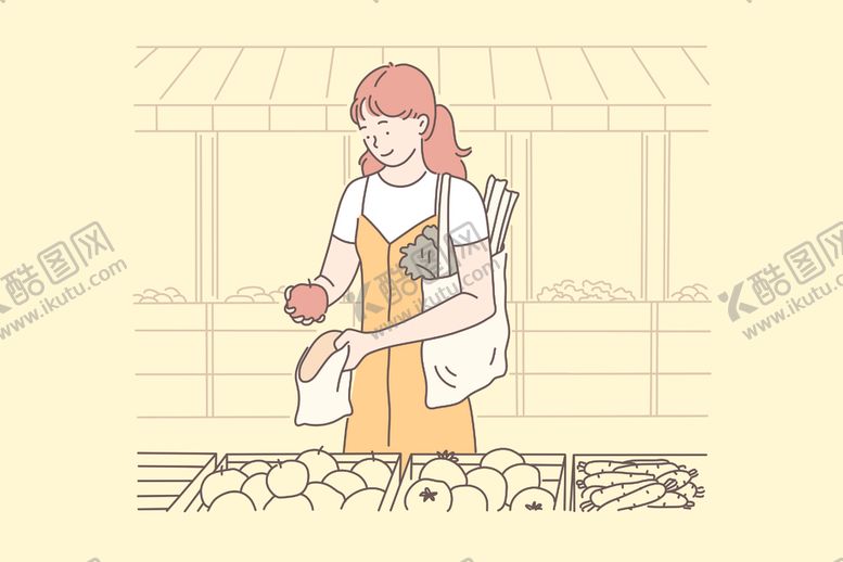 编号：11004510070808551272【酷图网】源文件下载-简约人物生活形象插画