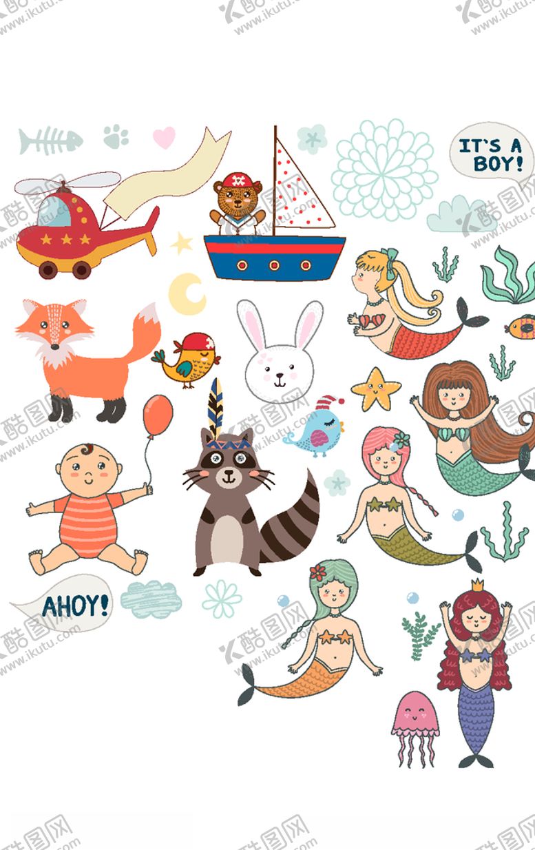 编号：94598109201934168882【酷图网】源文件下载-少儿卡通人物元素