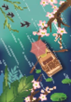 原创春天节气手绘唯美矢量插画