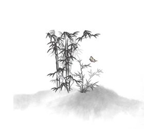 水墨竹子背景元素中国风
