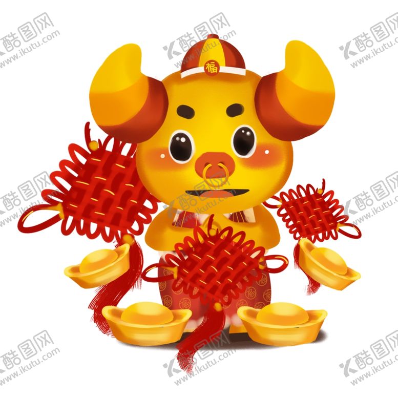 春节动漫牛形象2021年喜庆年吉祥物
