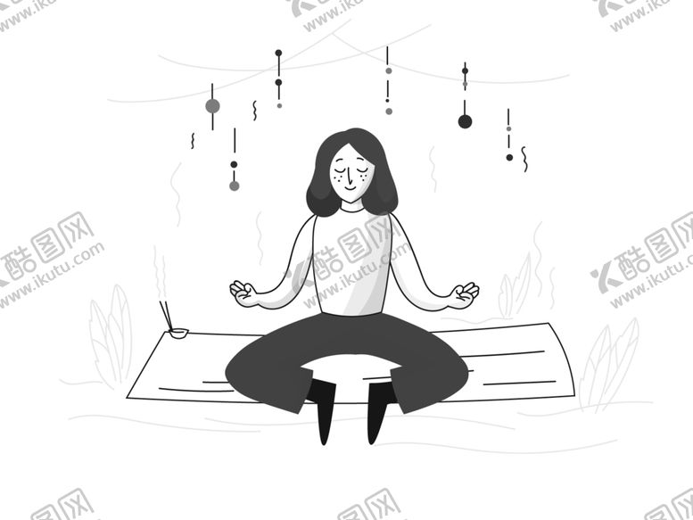 编号：92346101300234371728【酷图网】源文件下载-手绘 插图 工作 插画 黑白 