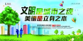 红色高端文明城市宣传背景展板