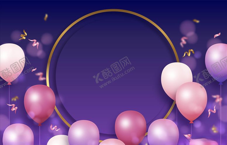 编号：55882006261149038412【酷图网】源文件下载-紫色气球背景矢量素材