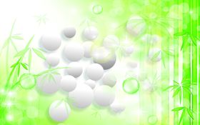 白色球竹子背景