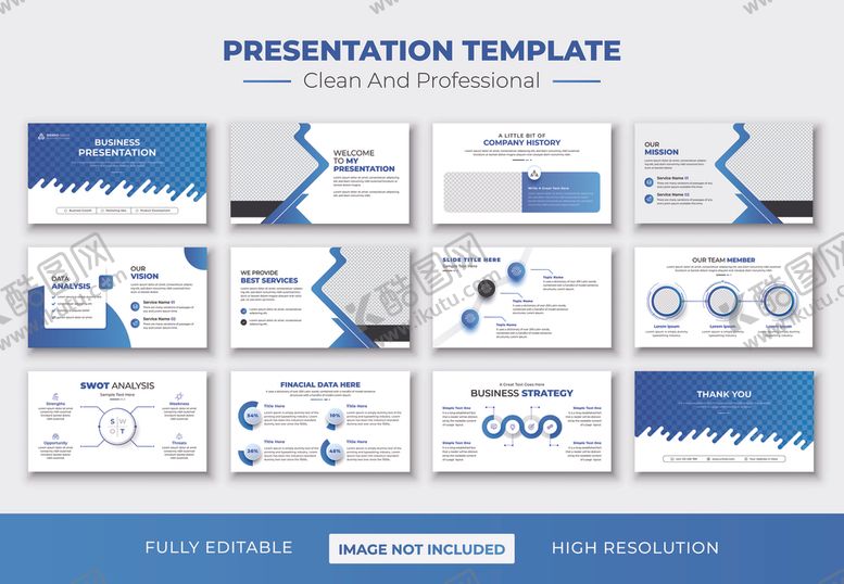 编号：72881404031935075356【酷图网】源文件下载-蓝色商务风演示文稿模板