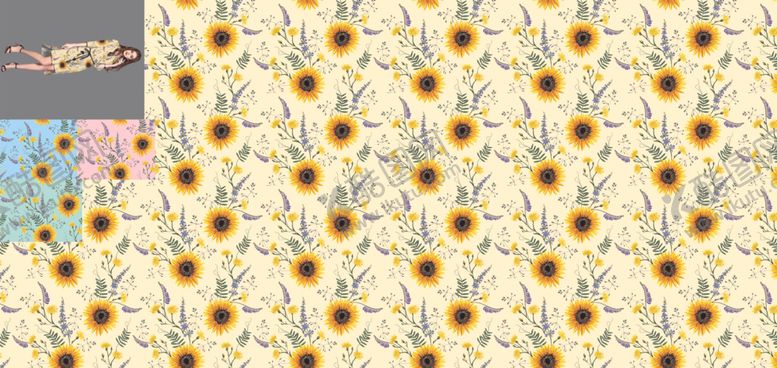 编号：44301509220352224055【酷图网】源文件下载-挂板数码印花图小花乱花