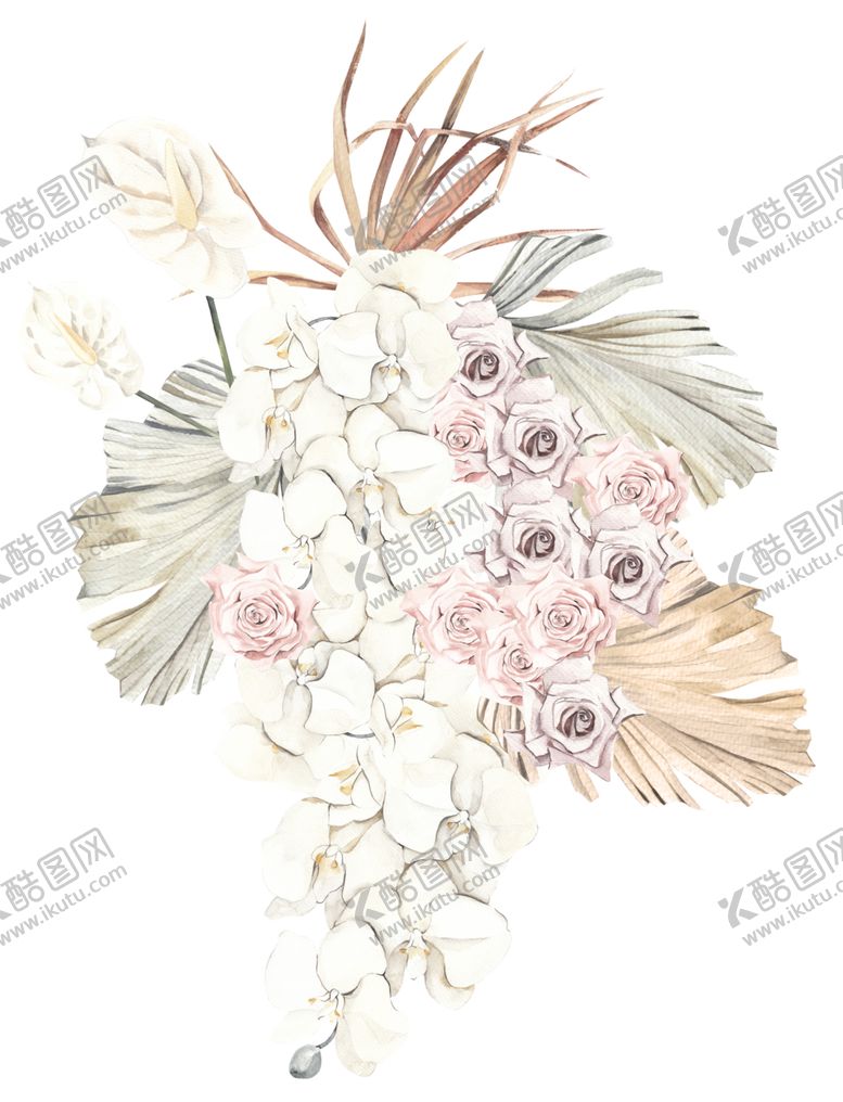 编号：77448107031055557705【酷图网】源文件下载-北欧小清新水彩植物图案