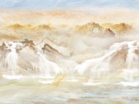流水生财大理石背景墙