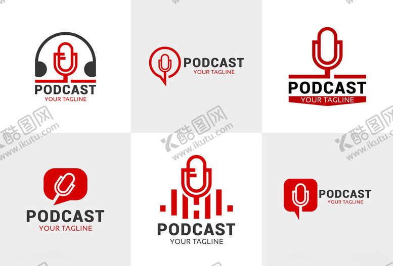 编号：11199111200409583036【酷图网】源文件下载-播客相关标志设计集合