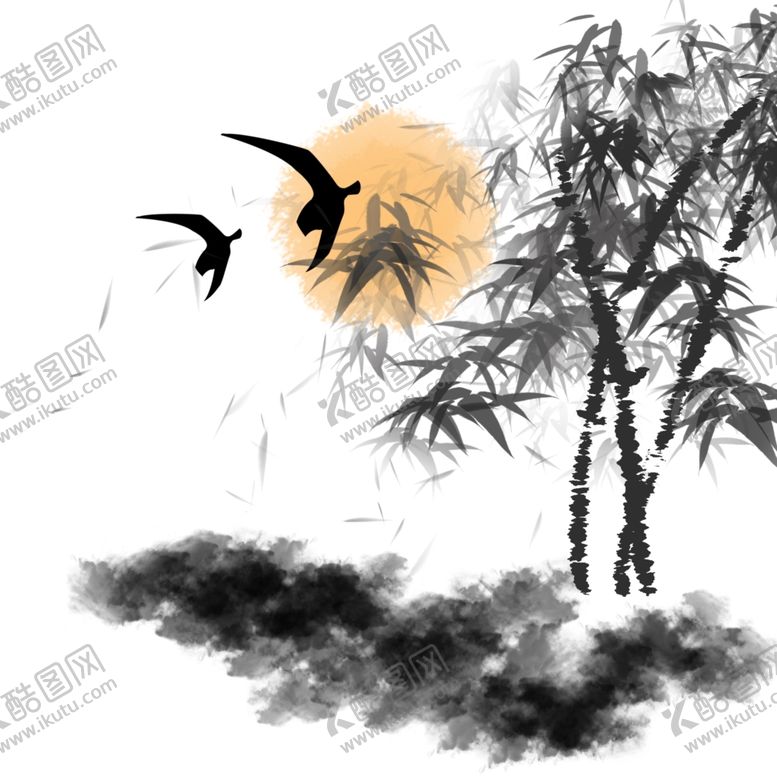编号：40952810271837483913【酷图网】源文件下载-水墨素材毛笔画素材墨迹素材