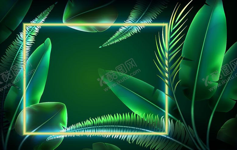 编号：57543009101642048274【酷图网】源文件下载-霓虹灯叶子背景