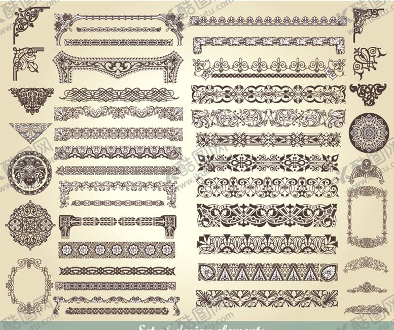 编号：80747410042107124408【酷图网】源文件下载-欧式线条纹理欧洲边框