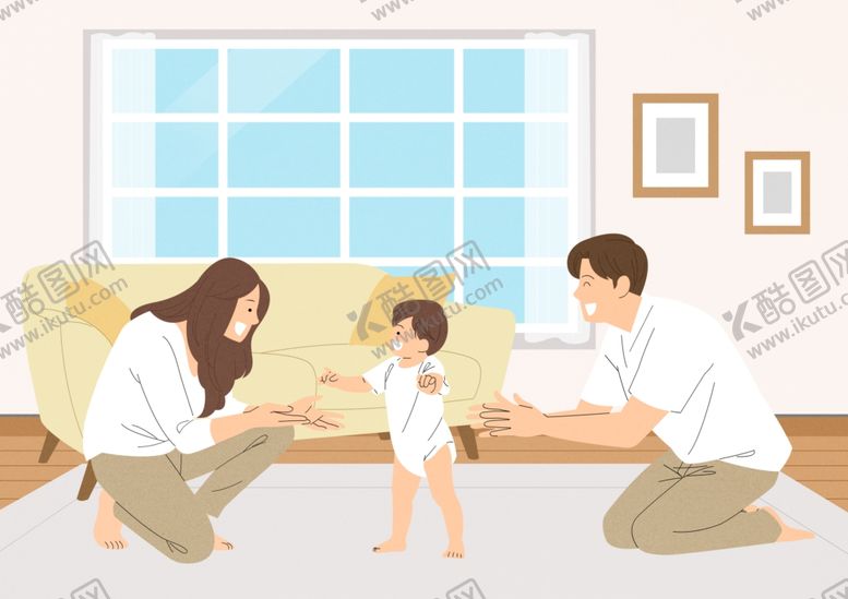 编号：99193602231526457038【酷图网】源文件下载-卡通家庭插画