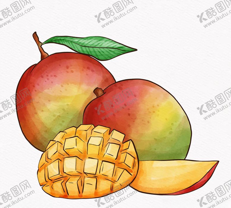 编号：10404509211346198468【酷图网】源文件下载-彩绘美味芒果