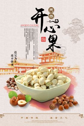 中国风开心果促销海报