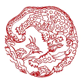 传统图案底纹剪纸花纹喜字红色背景
