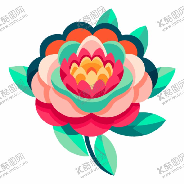 编号：55897212281747489152【酷图网】源文件下载-简洁的彩色节日素材牡丹