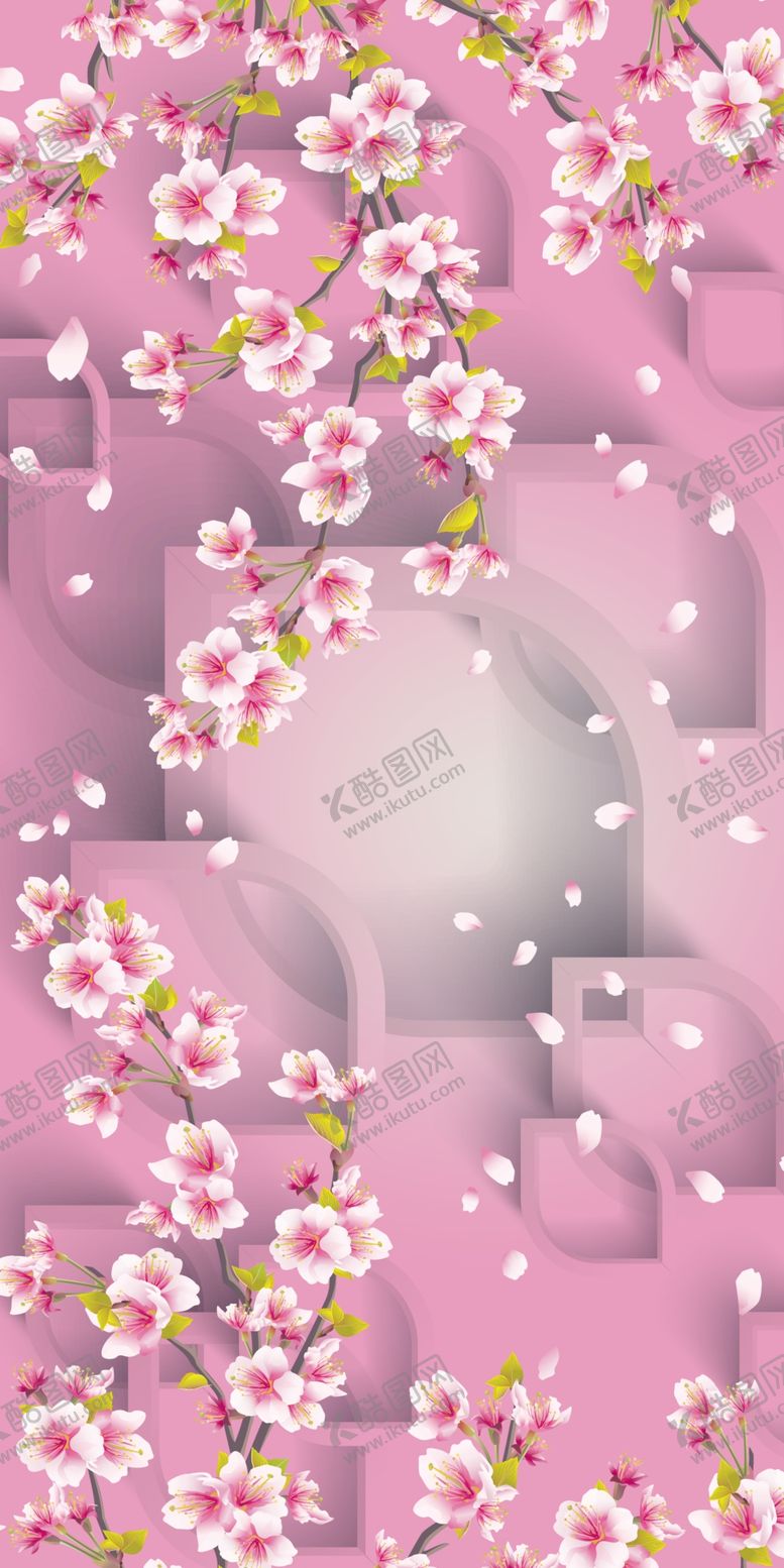 编号：84564110291713461124【酷图网】源文件下载-桃花立体玄关装饰画