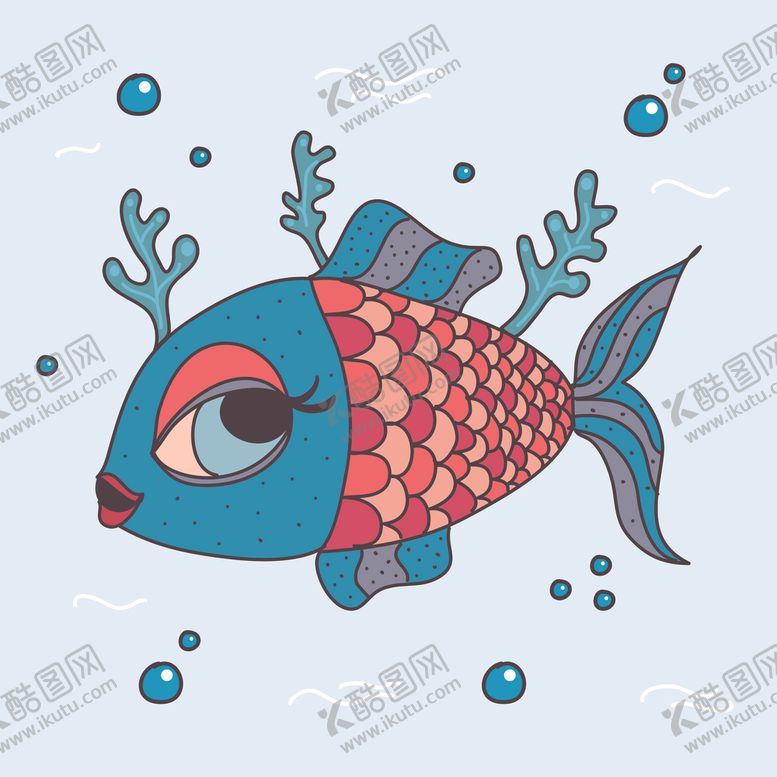 编号：33435106272328272543【酷图网】源文件下载-手绘鱼儿