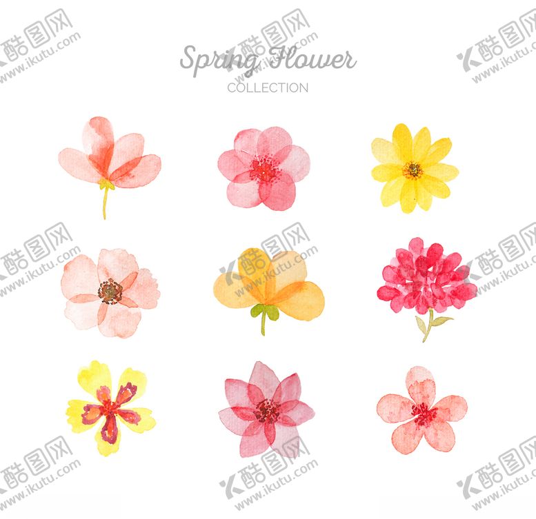 编号：25339809181130329061【酷图网】源文件下载-水彩花集合