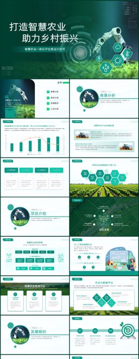 大气绿色简约智慧农业方案PPT