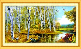 杨树林白桦林风景画装饰画